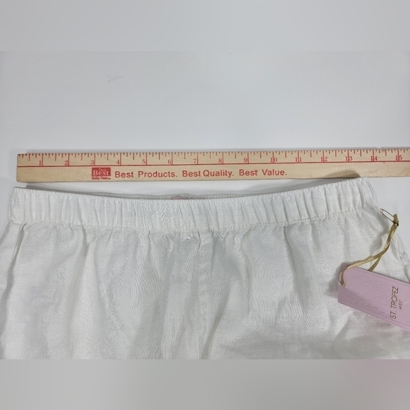 NWT St.Tropez West 100% Linen Elastic Waist Tassle Leg Pull-on Pants Women's S - Picture 8 of 10